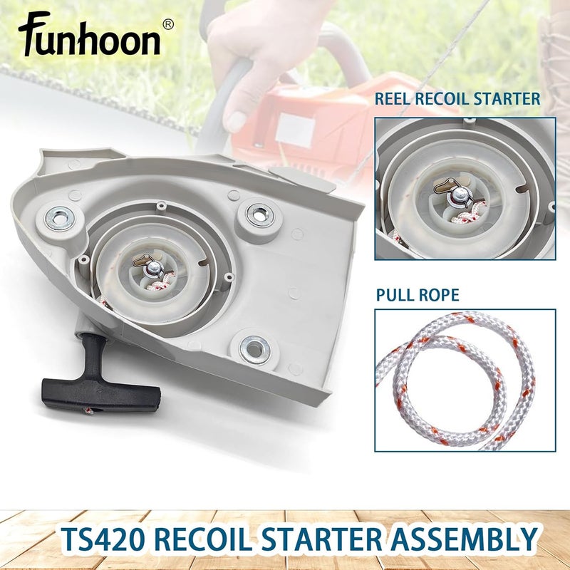 Funhoon 4238 190 0300 Recoil Starter Assembly for Stihl Chainsaw TS410 TS420 TS410Z TS420Z TS480i TS510i Concrete Cut Off Quickie Saw Pull Start Assembly - Image 5